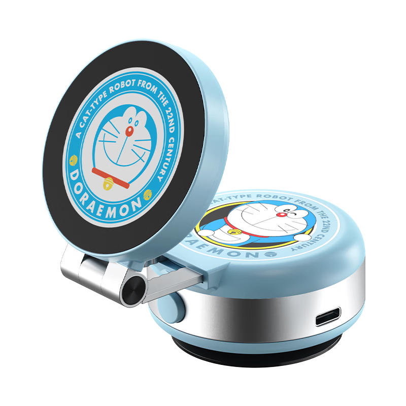 ROCK Doraemon Electric Suction Cup Magnetic Phone Holder, Car Navigation Dashboard Vacuum Suction Foldable Telescopic Universal Multifunctional Bedside Desktop Live Streaming Support Stand