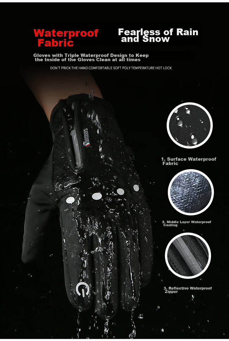 SolarStorm Winter Warm Gloves, Waterproof And Windproof, Fleece-Lined, Suitable for Men And Women, Touchscreen Compatible, Outdoor Cycling, Thickened Non-Slip Gloves 10