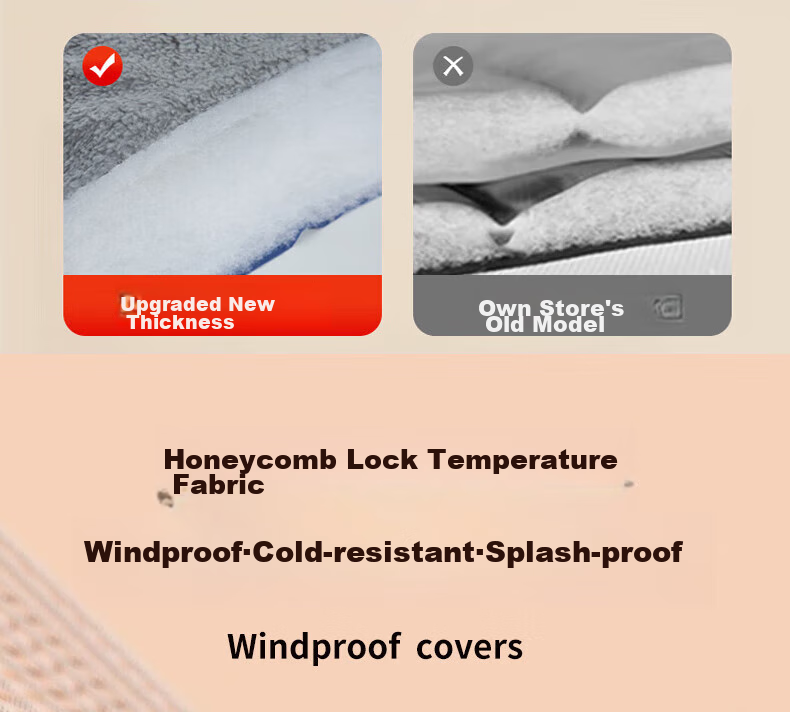 Gonghechuan Electric Scooter Windshield, Winter Fleece-Lined, Enlarged Side Wings, Thickened Windproof And Warm, Motorcycle Windshield, Rain-Proof 13