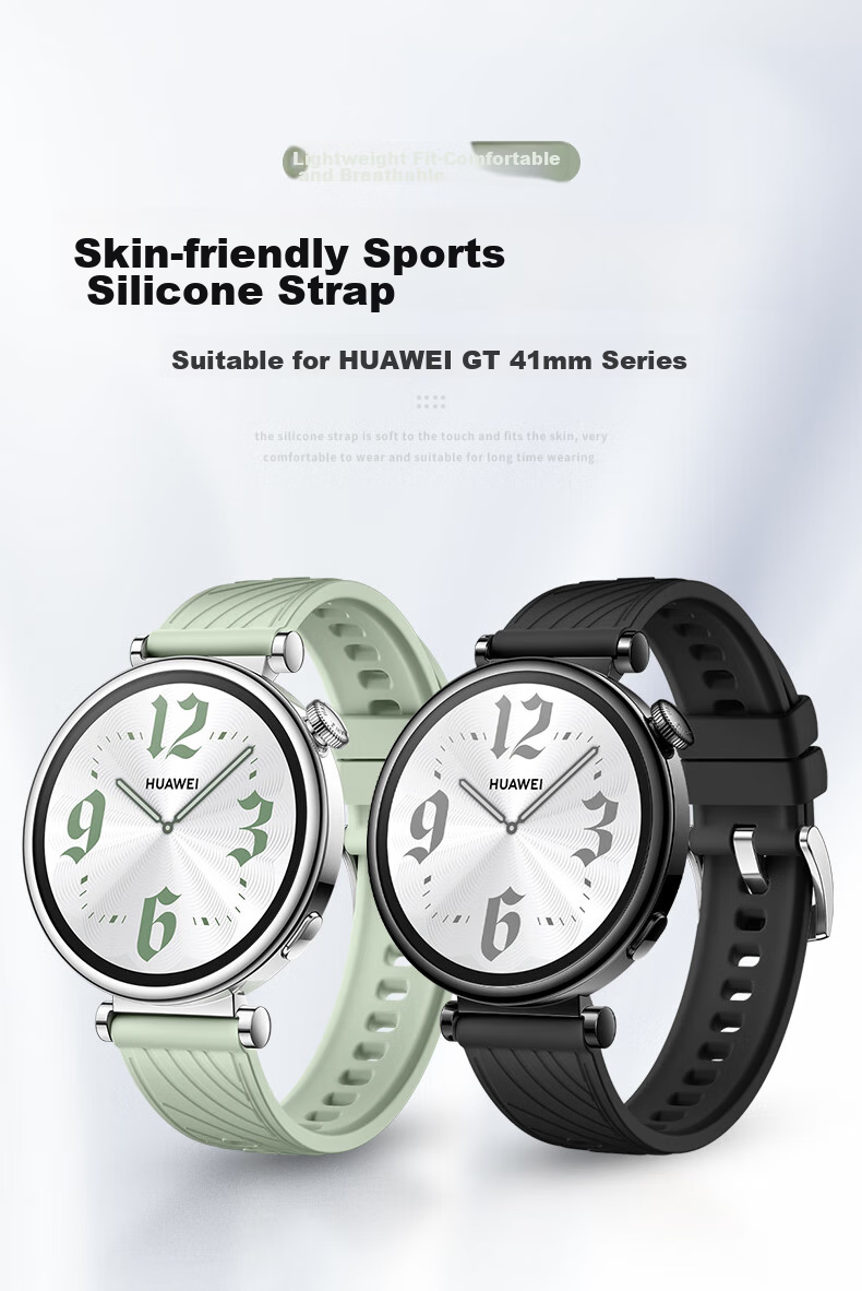 Weiqiantu [Women's Silicone] Watch Band Compatible with Huawei GT7/GT6/GT5/Watch6/6pro/watch5/GT5Pro/GT4, Women's Sports Silicone Strap, 41mm 1