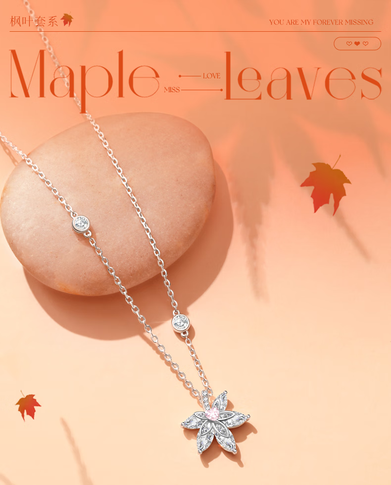 Fanci Maple Leaf Necklace for Women, Silver Collarbone Chain, Luxurious High-End Jewelry, Birthday Gift for Girls Or Wives 1