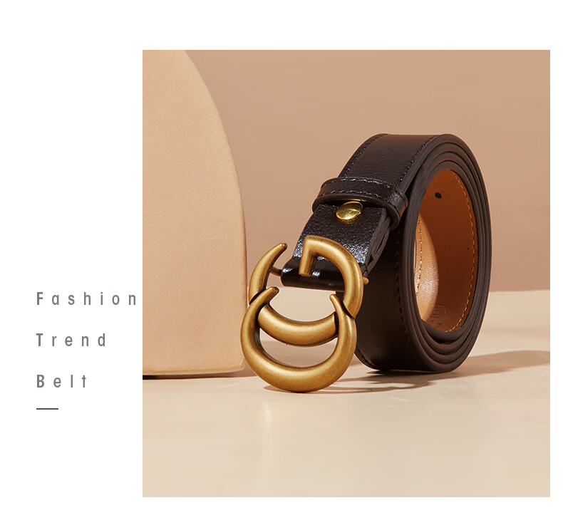 TUCANO Women's Leather Belt, Versatile Korean Style Student Retro Alloy Smooth Buckle Waistband, Birthday And 520 Gift 9