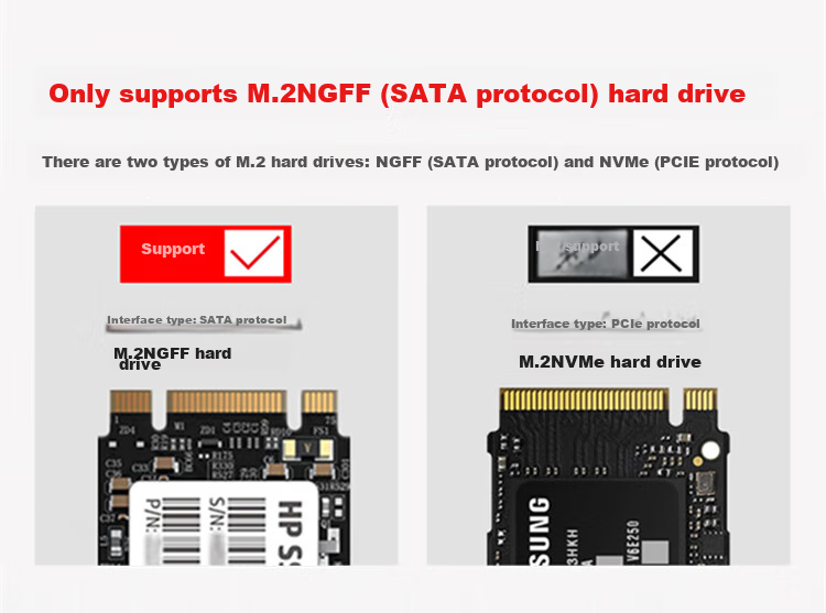 LinkStone M.2 NGFF/mSATA to SATA Hard Drive Adapter Board, Laptop Internal 2.5-Inch SATA SSD Hard Drive Enclosure Expansion Card E620 1