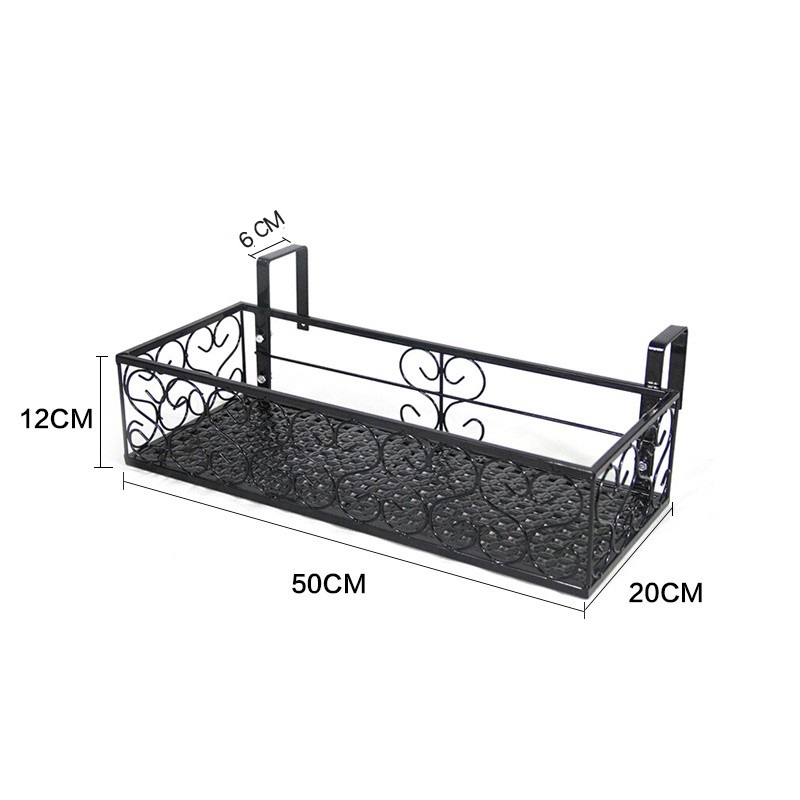 Anerya European-Style Balcony Flower Rack Planter, Wrought Iron Railing Multi-Tier Hanging Flower Pot Rack Wall-Mounted Pothos Succulent Flower Stand 12