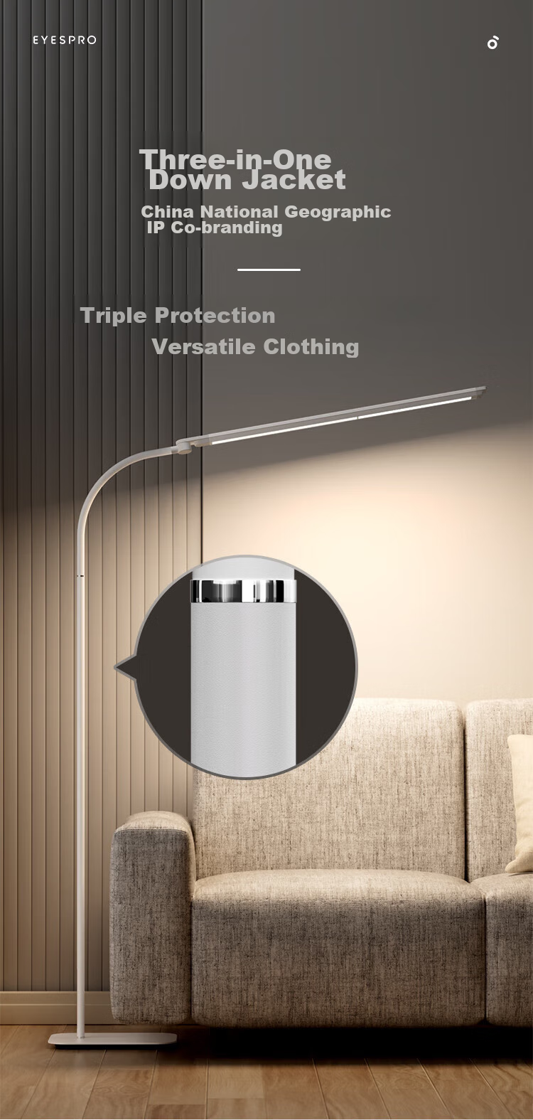 Haishibao Full Spectrum Eye Protection Lamp Living Room Bedside Bedroom Sofa Floor Lamp Children's Reading Study Desk Lamp FH708A-D 12