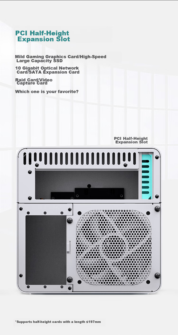 JONSBO N2 White Aluminum Case NAS Chassis (Supports ITX Form Factor, SFX Power Supply Position, Compartment Structure, 5+1 Hard Drive Bays, Includes 12CM Fan) 10