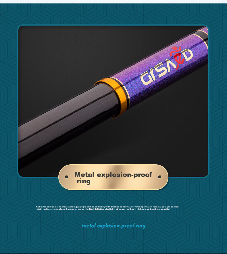 Grsaed Longcheng Feijiang 4.5m 4H Fishing Rod, Handheld Rod, 28-Section Telescopic Rod, Carbon Fiber Ultra-Light Ultra-Hard Crucian Carp Rod Set 15