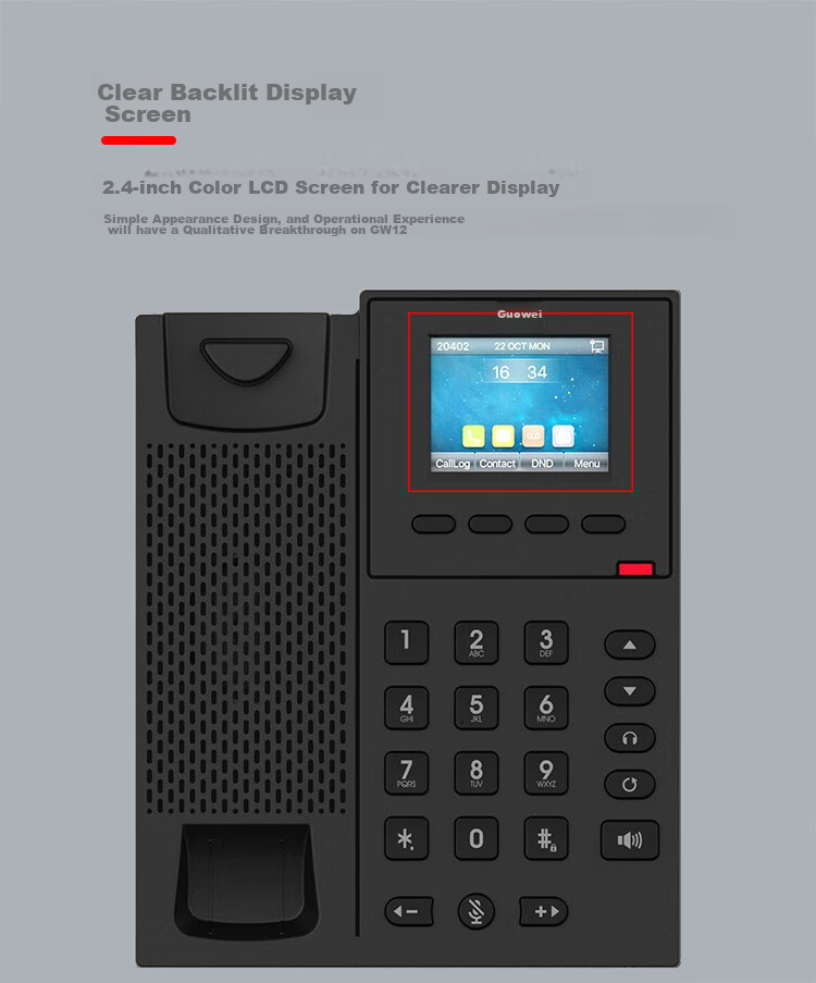 Guowei GW8A Landline Telephone Wall-Mounted Phone Hotel Breadboard Small Handset Battery-Free Desk And Wall Dual-Use One-Key Dialing for Home And Office Use Black 3