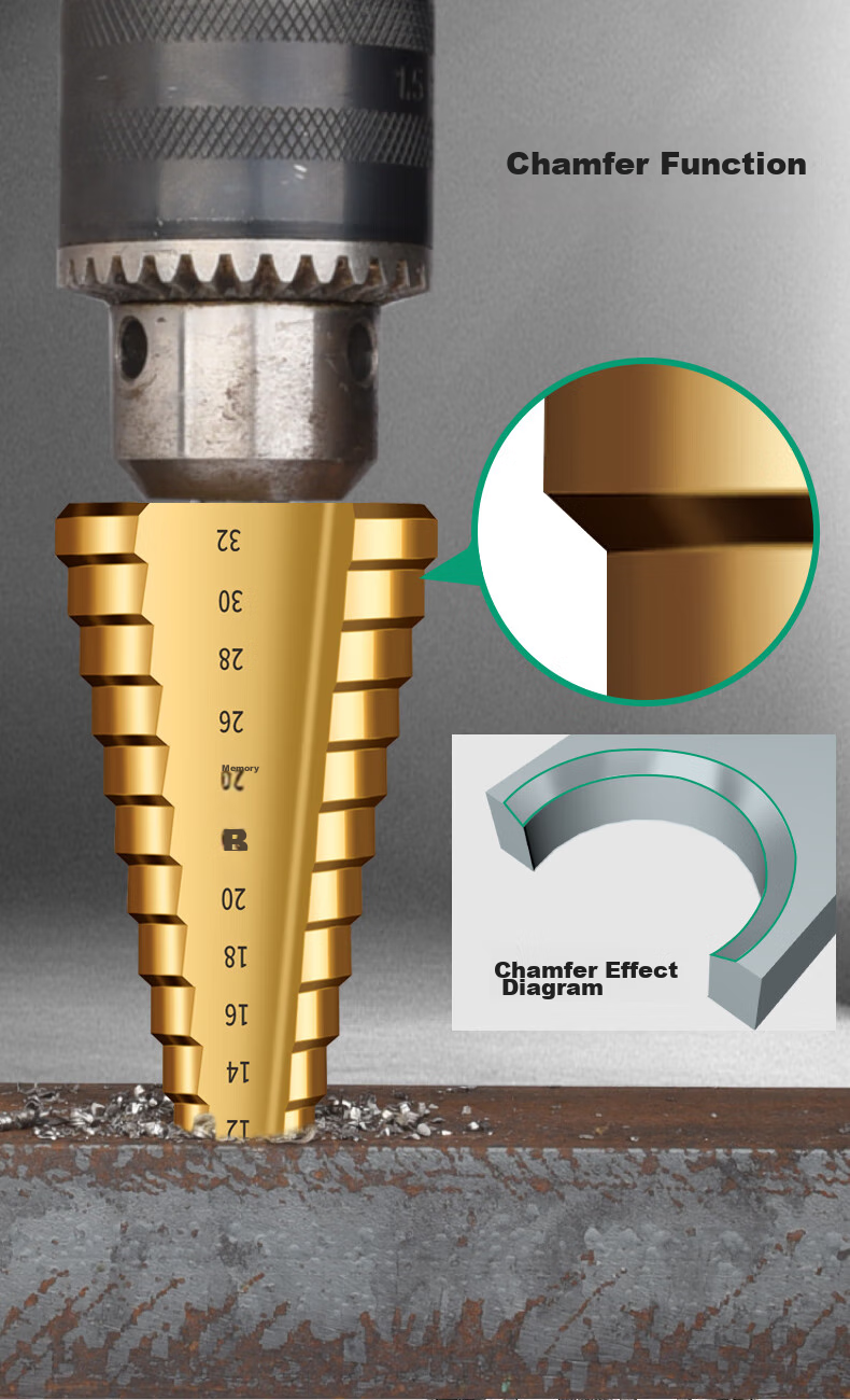 Baolian Stainless Steel Pagoda Drill Bit Set Cobalt Twist Drill Hole Opener Metal Step Drill Bit Set Alloy Reamer Drill Bit 6