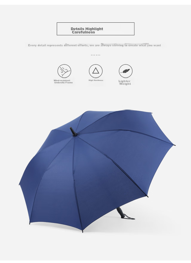 MAYDU Large Straight Handle Umbrella, 1.2 Meters Automatic Opening, Men's Business Umbrella M1125, Black 8