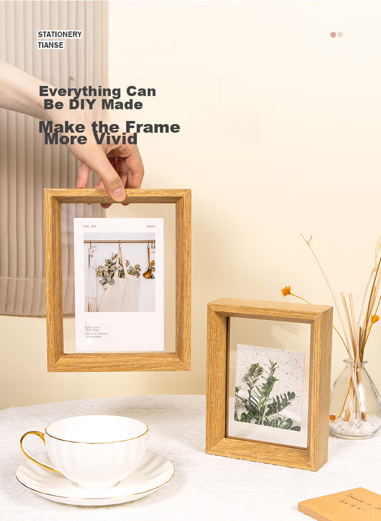 TIANSE 7-Inch Double-Sided Transparent Photo Frame, Plant Specimen Frame, Photo Book Frame, Paper-Cutting Frame, Double-Sided Transparent Glass Leaf Specimen Frame, Display Stand, Embossed Showcase Frame TS-6507 3