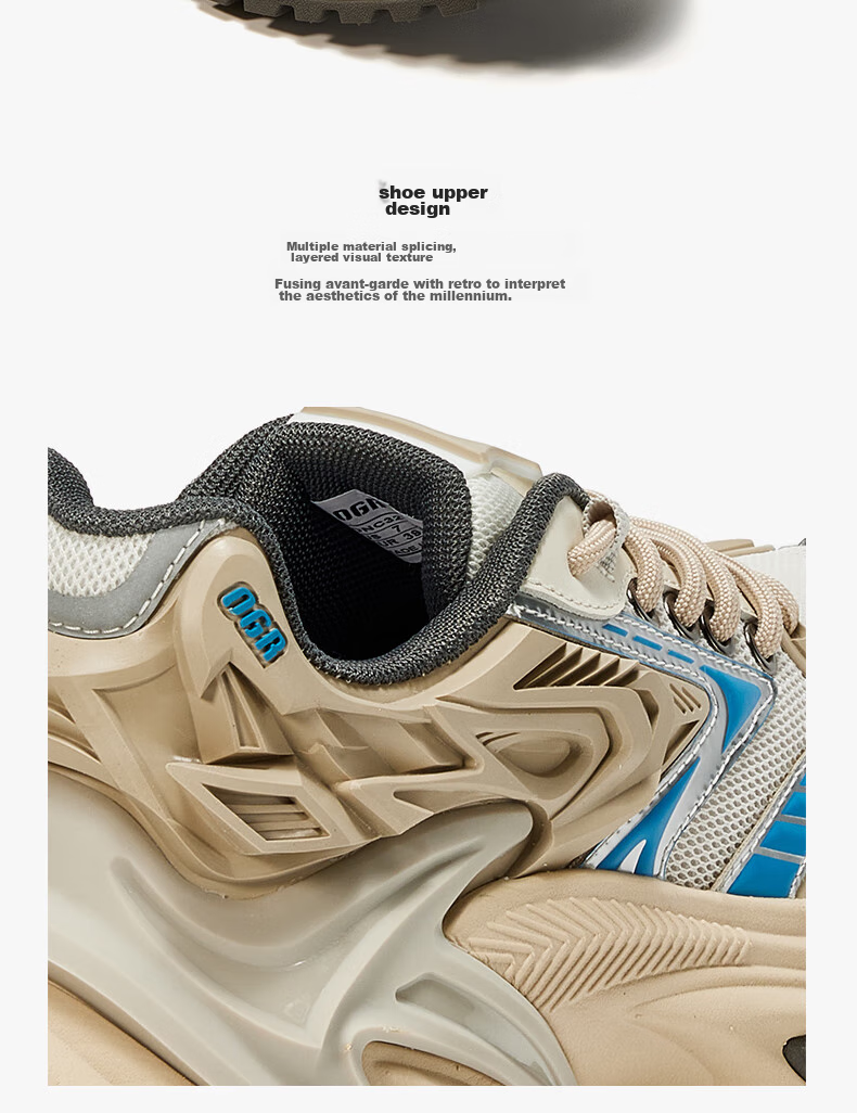OGR Rattler Series Jogging Dad Shoes, Breathable for Men And Women, Suitable for Summer And All Seasons, Casual Sports Height-Increasing Shoes 9