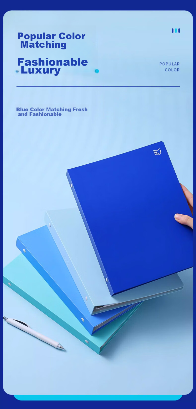 KINGJIM B5 Buckle Ring Klein Blue WJ Series Large Capacity Loose-Leaf Notebook 476TTE-GSBN02 KINGJIM Blue 7