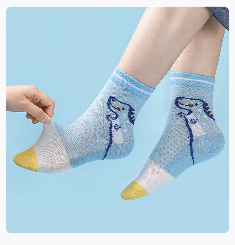 LangSha Boys' Cotton Mesh Socks Mid-Calf Breathable Comfortable Spring Summer 11