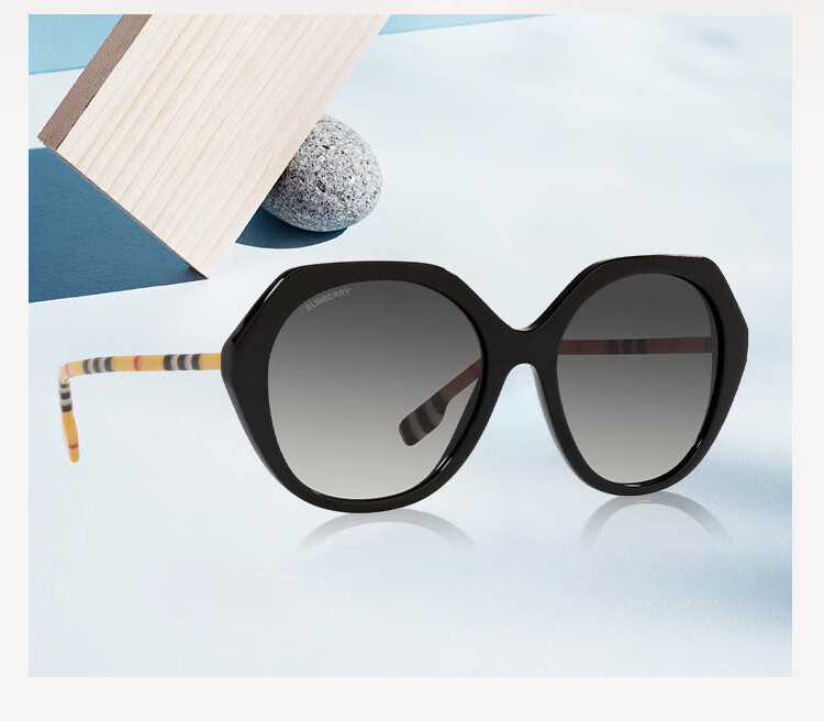 BURBERRY [Official Authentic Product], Sunglasses, Unisex Round Frame Sunglasses, 0BE4375F38538G57 4