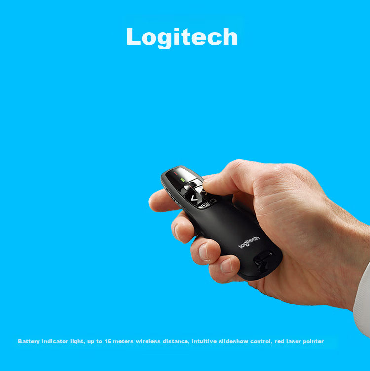Logitech R400 Wireless Presenter, PPT Page-Turning Pen, Presentation Remote (Laser Pointer), Electronic Pen, Projector Remote Control 1