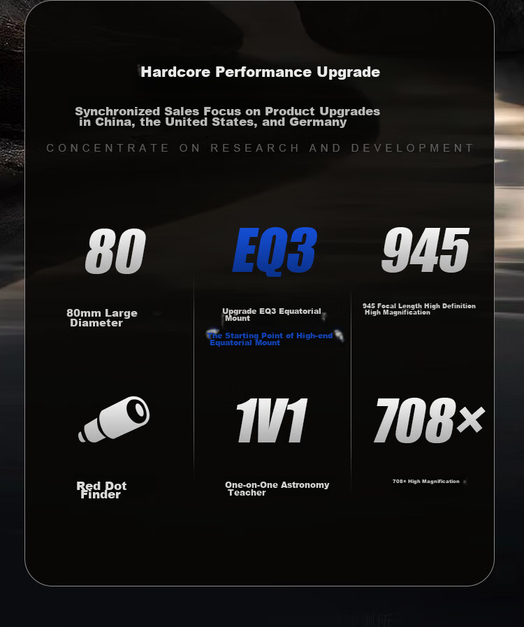 EXPLORE SCIENTIFIC 80EQ3 Astronomy Telescope Large Aperture Professional High-Definition High-Power Stargazing Kids Gift 6
