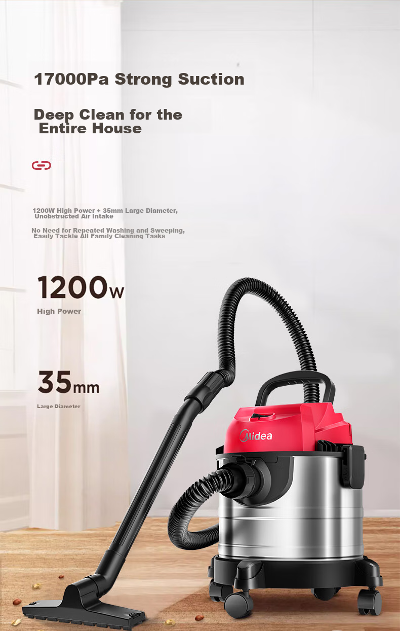Midea 35L Drum Vacuum Cleaner Household Powerful Industrial Wet Dry Blower Large Capacity T6 6