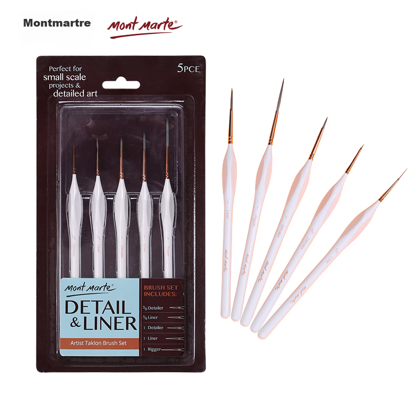 [Lowest Price Online] Mont Marte (Mont Marte) Line Drawing Pens, Set of 5, Art Drawing Pens for Children, Watercolor Paint Soft Bristle Nylon Brushes, Student Painting Gouache Acrylic Oil Paint Brush Set BMHS0034 Art Sketching