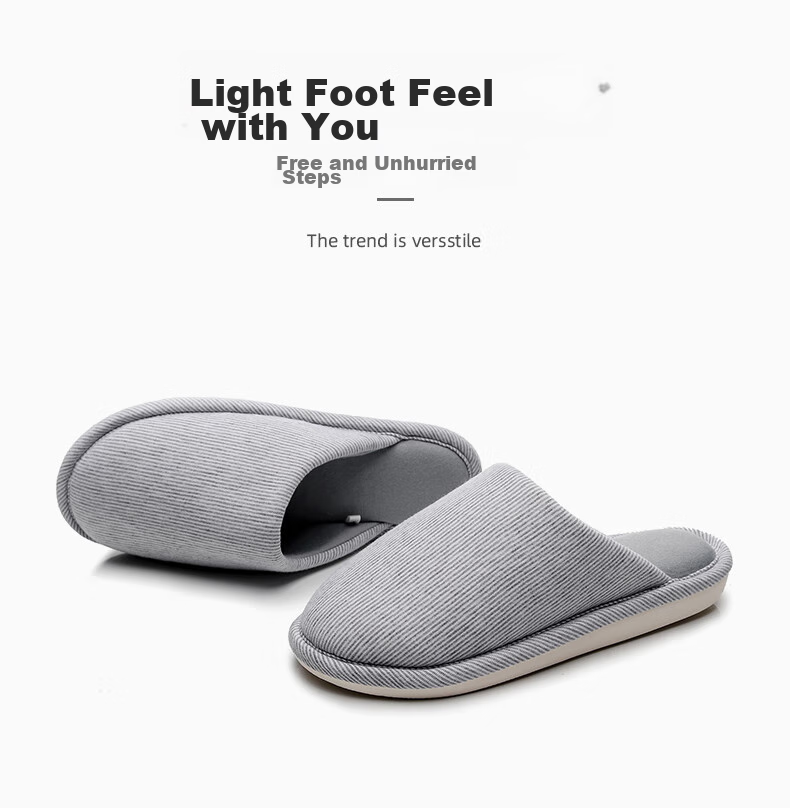 GUOLUOFEI Non-Stick High-Quality Couple Slippers Spring Autumn Indoor Non-Slip Thick-Soled Cotton Slippers for Men And Women Winter Seaso 7