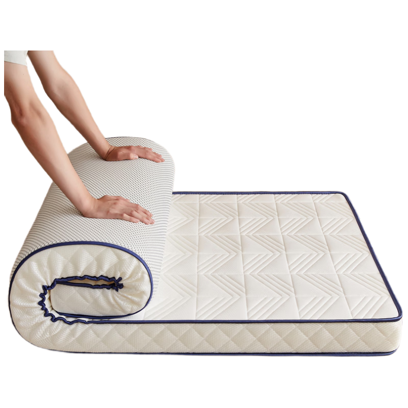 AVIVI Latex Mattress Pad for Student Dormitory, 90x190cm Single Bed, 0.9 Meter Bed, Plaid White