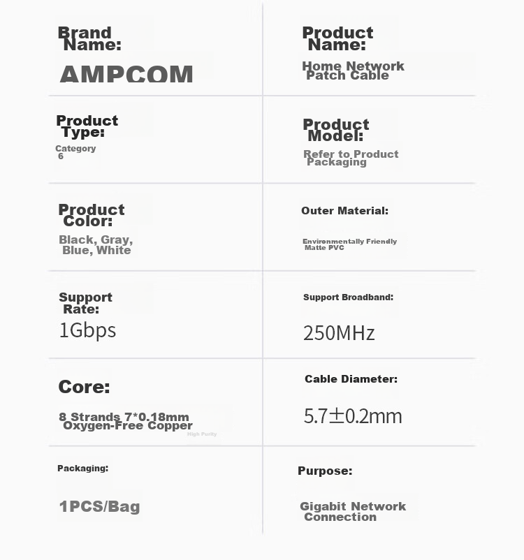 AMPCOM Cat6 Patch Cable, 3 Meters, Gigabit UTP Unshielded Network Cable for Home And Engineering Wiring, Switch Connection Cable, Black AMC6BK71830 23