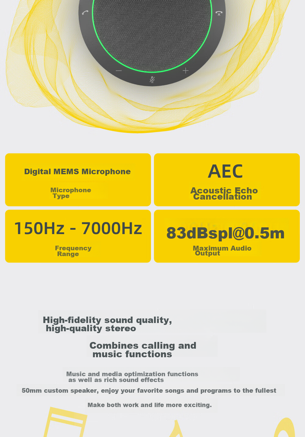 Jabra Video Conference Omnidirectional Microphone Speaker with Noise Reduction, 360-Degree Amplification And Sound Pickup, Speak2 40 MS USB Wired (Suitable for Small Meetings) 5