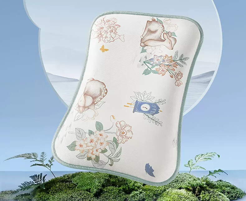 Beitaisi Baby Pillow, Summer Breathable, Ice Silk Cool Pillow, Newborn to 3 Years Old Children's Cloud Slice Pillow, Linglu Yingche 5