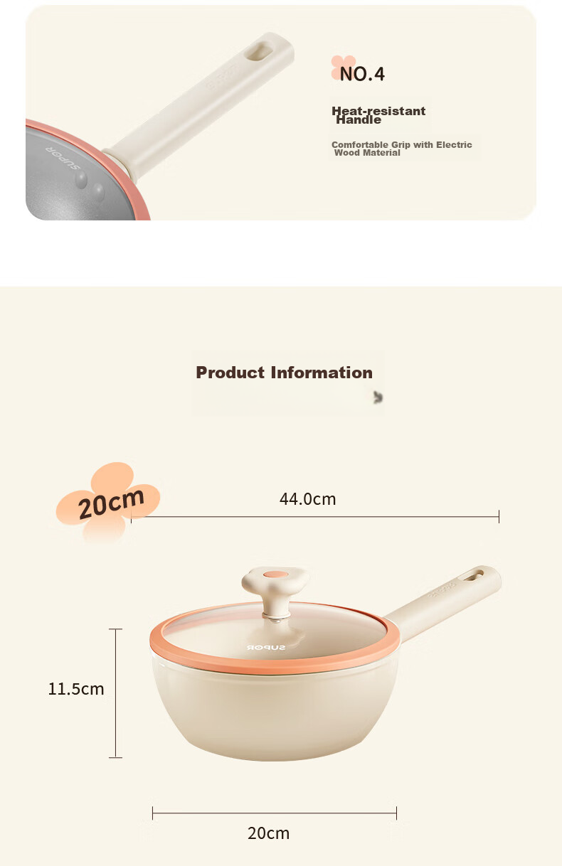 SUPOR Titanium Non-Stick Lightweight Wok Red Dot Gas and Induction Cooker Compatible Dishwasher Safe EC32AQL01 13