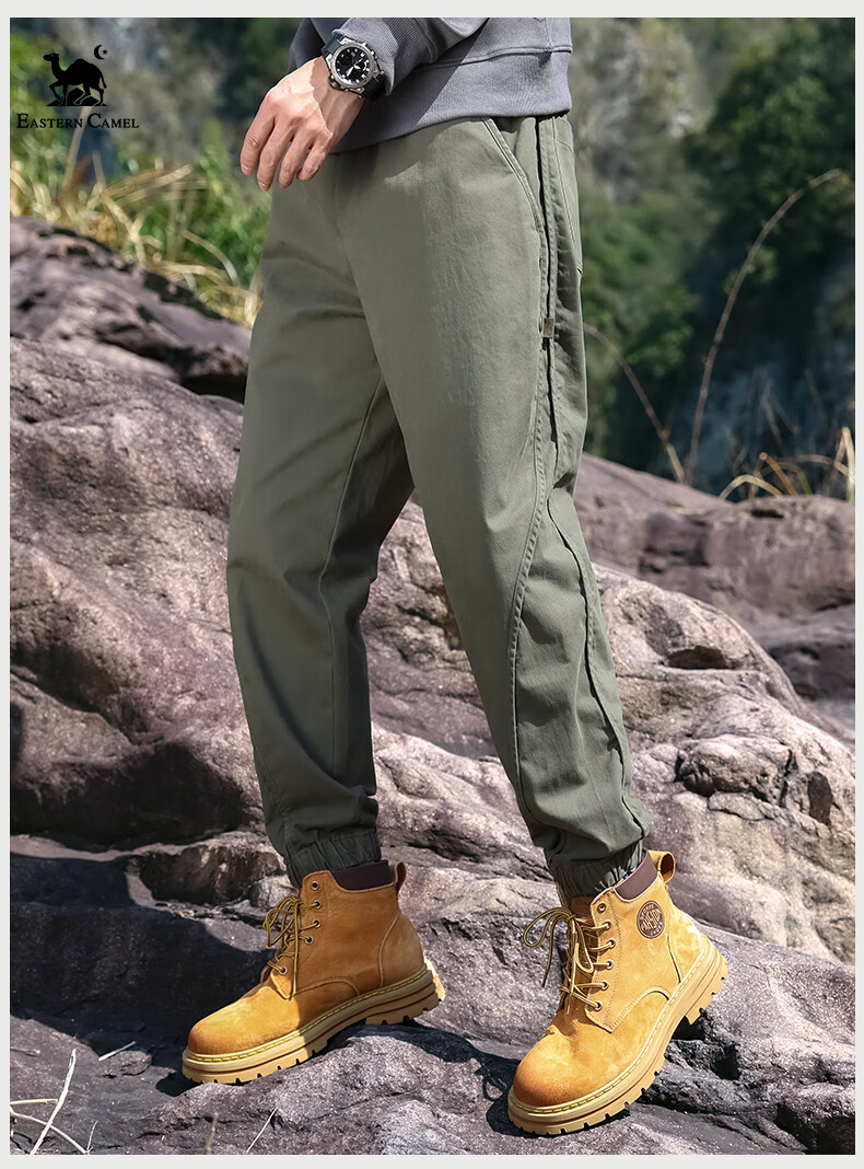EASTERN CAMEL Casual Pants for Men, Spring And Summer Outdoor Sports Versatile Casual Tapered Cargo Pants Long Trousers, Khaki, L 10