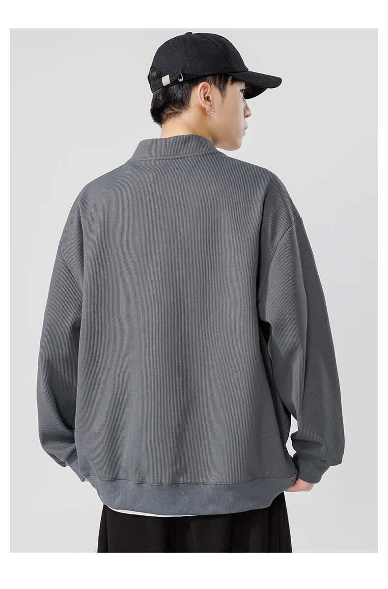 MMOPTOP Japanese-Style Solid Color Knit Sweater, Long-Sleeved Men's Spring And Autumn Vintage Loose V-Neck Cardigan MT2350 Black M 19