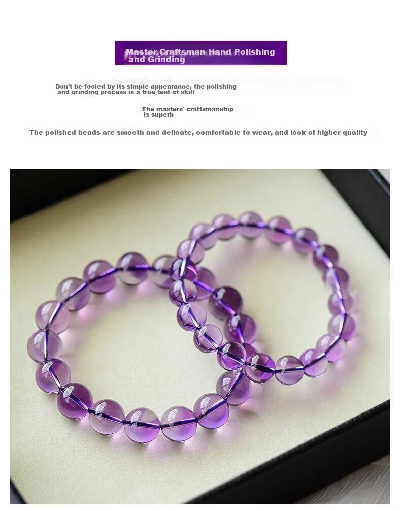 Yuyouqing [Passing The Exam Transfer] Natural Amethyst Bracelet for Men And Women, Emotional Stability Wisdom Wealth-Attracting Beaded Bracelet, Gift for Boyfriend Girlfriend 9