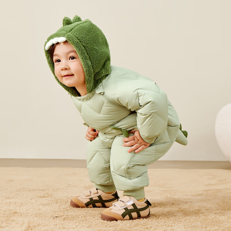 Minibala down Jacket for Boys And Girls, Baby Winter Thickened Triple Protection Cute Animal Plush Hooded down Onesie