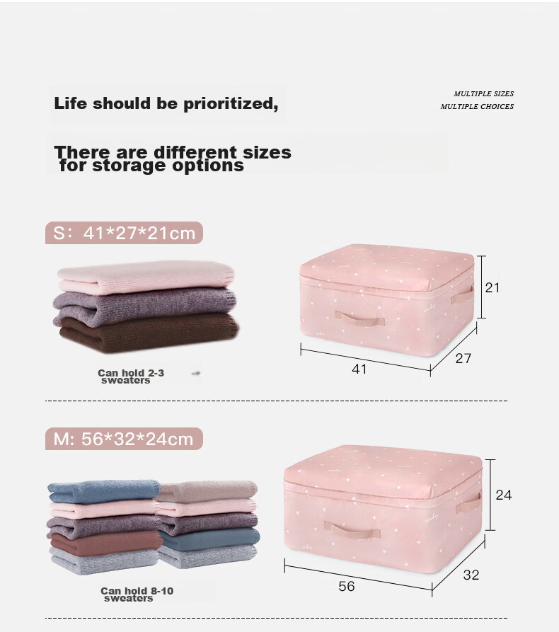 EACHY Quilt Storage Bag Moving Packing Bag Clothes Bedding Moisture-Proof Anti-Mold Love Pink XXL:63*48*35 6