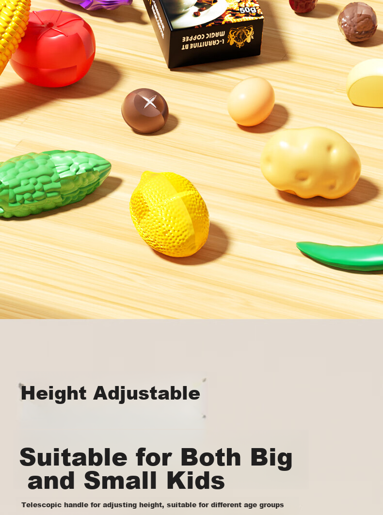 Dimoarch Shopping Cart Toy, Children's Pretend Play Storage, Realistic Fun Pushcart Simulation, Supermarket Vegetable And Fruit Set, 30 Pieces 7