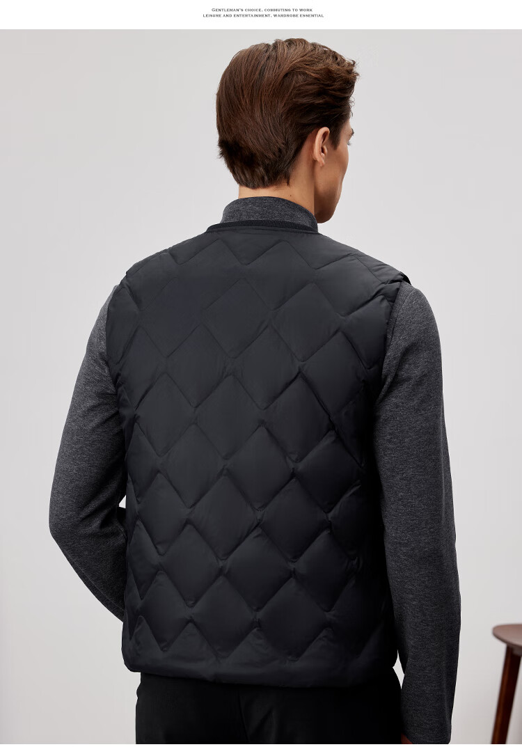 FIRS [90% Duck Down] Vest down Jacket for Men, Winter Warmth, Fluffy And Soft, V-Neck Inner Lining Outer Coat 7