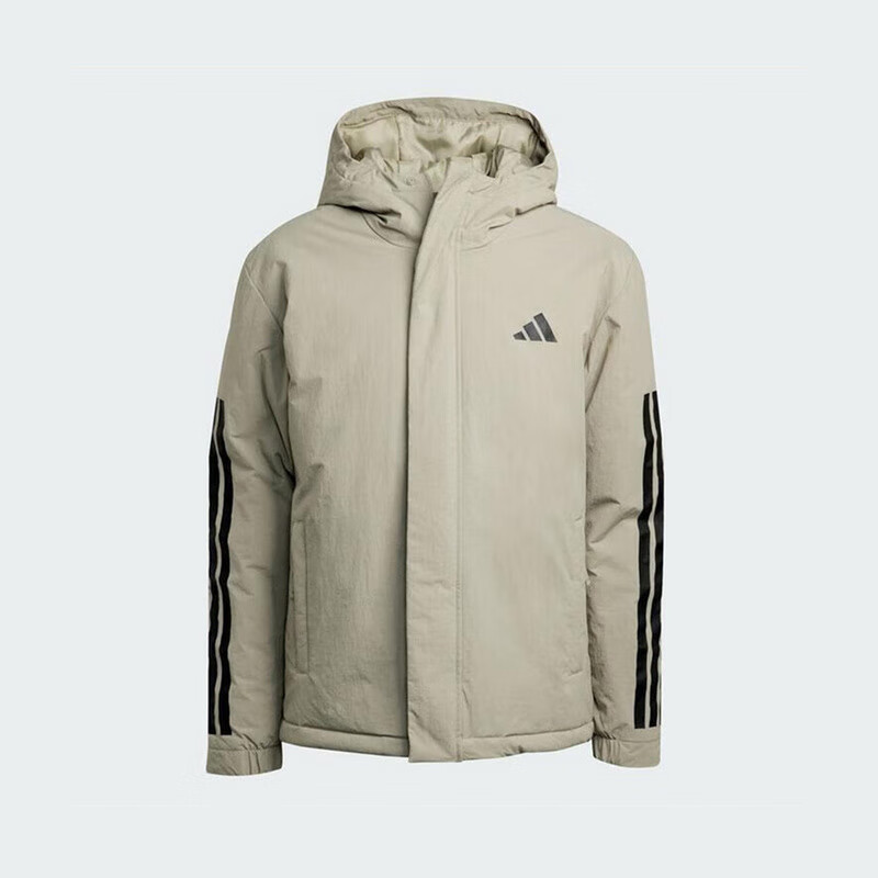 Adidas Men's Sportswear Series 3S HOODED INS J Short Cotton Jacket JY8303, Black, Size L 6