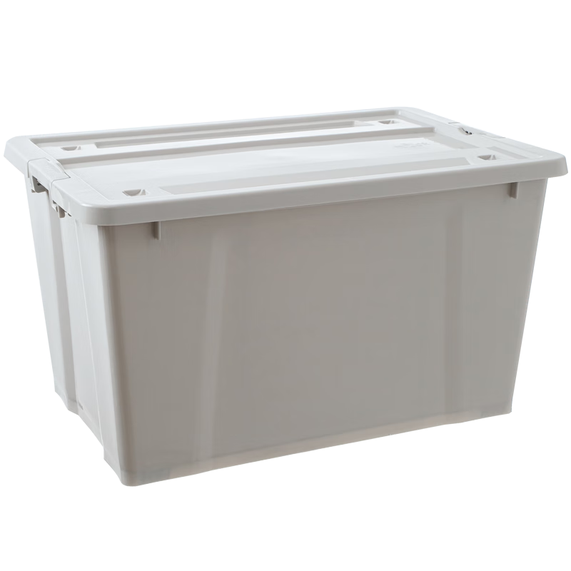 Kiyono Wood 36L Gray Plastic Clothes Storage Box with Wheels PP Material Home Storage