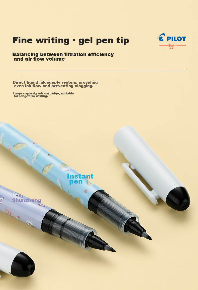 PILOT Instant Pen New Fiber Quick-Drying Soft Pen, Calligraphy Practice Small Regular Script, Sanrio Series LSVS-FDMS23, M-Bite, Black 6