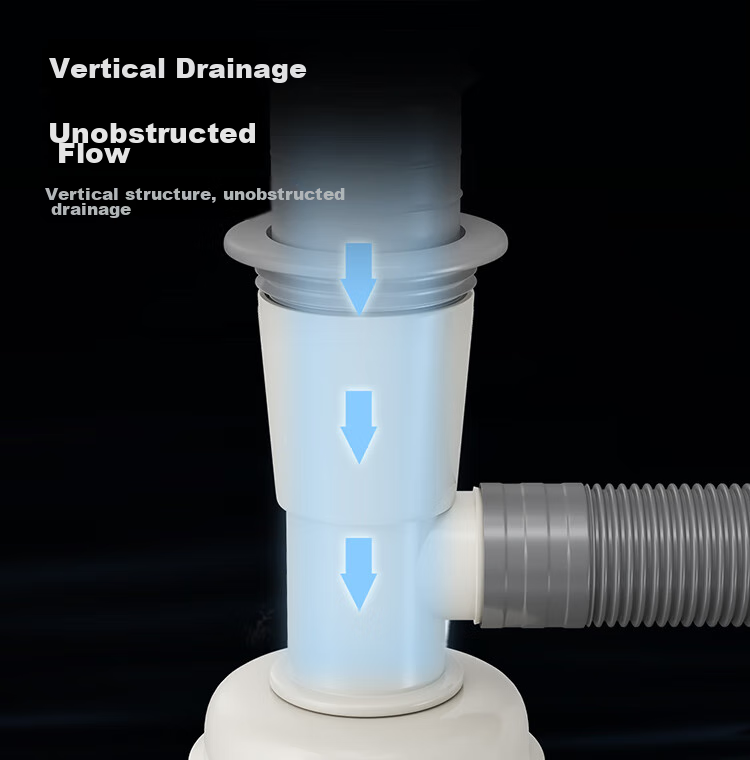Larsd T16 Washing Machine Drain Pipe Tee Fitting, Anti-Odor Drainage Pipe Seal Ring Tee Two-I 9