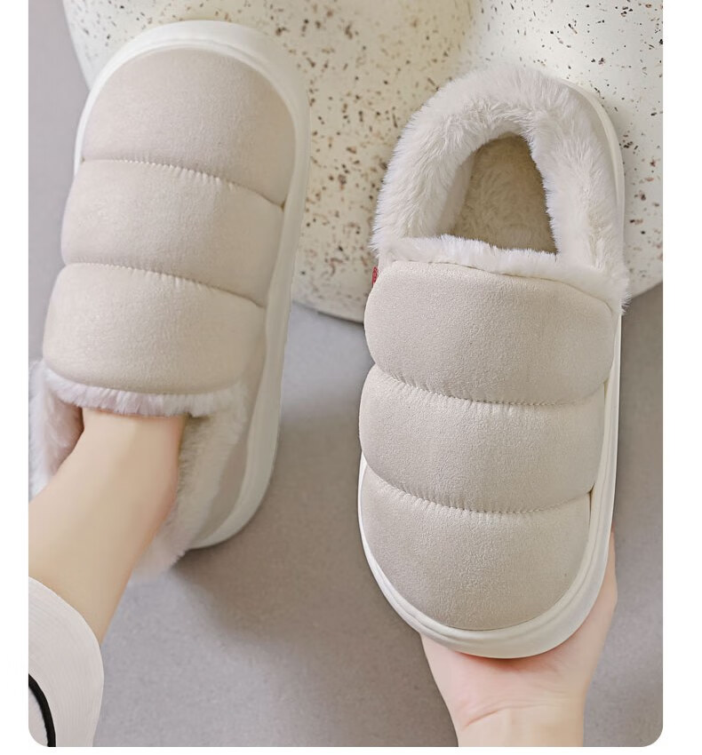 Huili Cotton Slippers with Cotton Lining, Warm And Thick, Suitable for Indoor And Outdoor Wear, Non-Slip, HL0795, Pink, Size 38-39 22