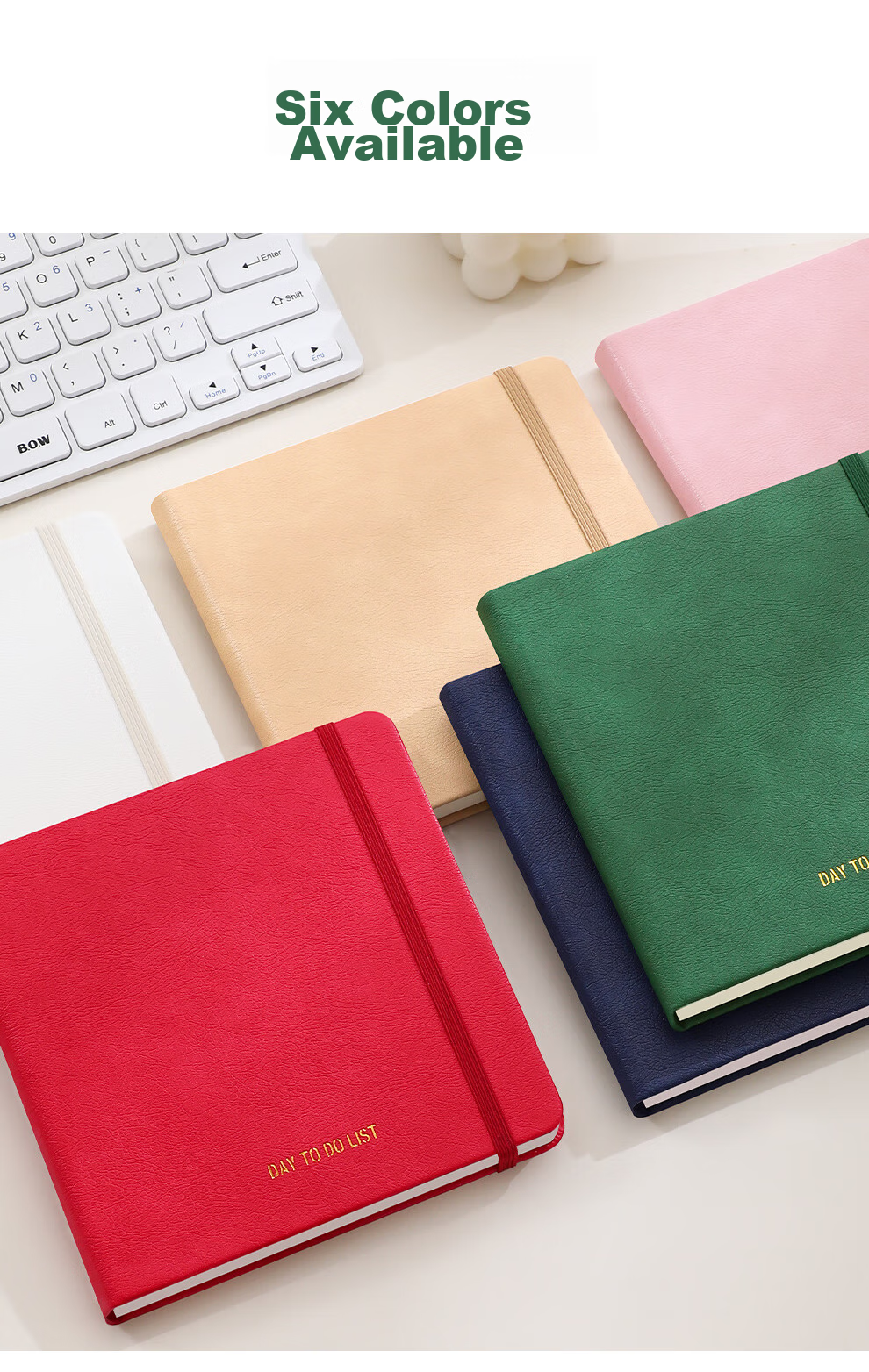 Zuolanzhe Daily Planner Portable Pocket Notebook Square Notepad Time Management Self-Discipline Check-In Schedule Book Handheld Journal Thick Diary Work Study Notebook Red 7