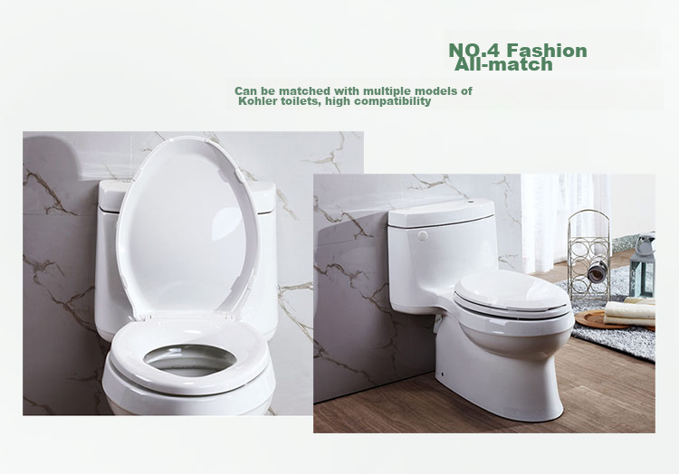 KOHLER Curved Toilet Seat Cover, V-Shaped Cover for Toilet, 4713T-0 PP Slow-Close Cover, 445mm 9