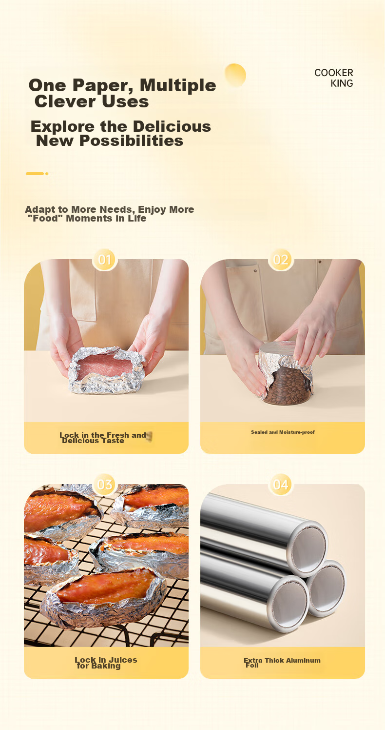 COOKER KING Aluminum Foil, 30 Meters Boxed, Suitable for Kitchen Baking, Barbecue, Oven, Air Fryer, Locks Moisture And Prevents Burning 9
