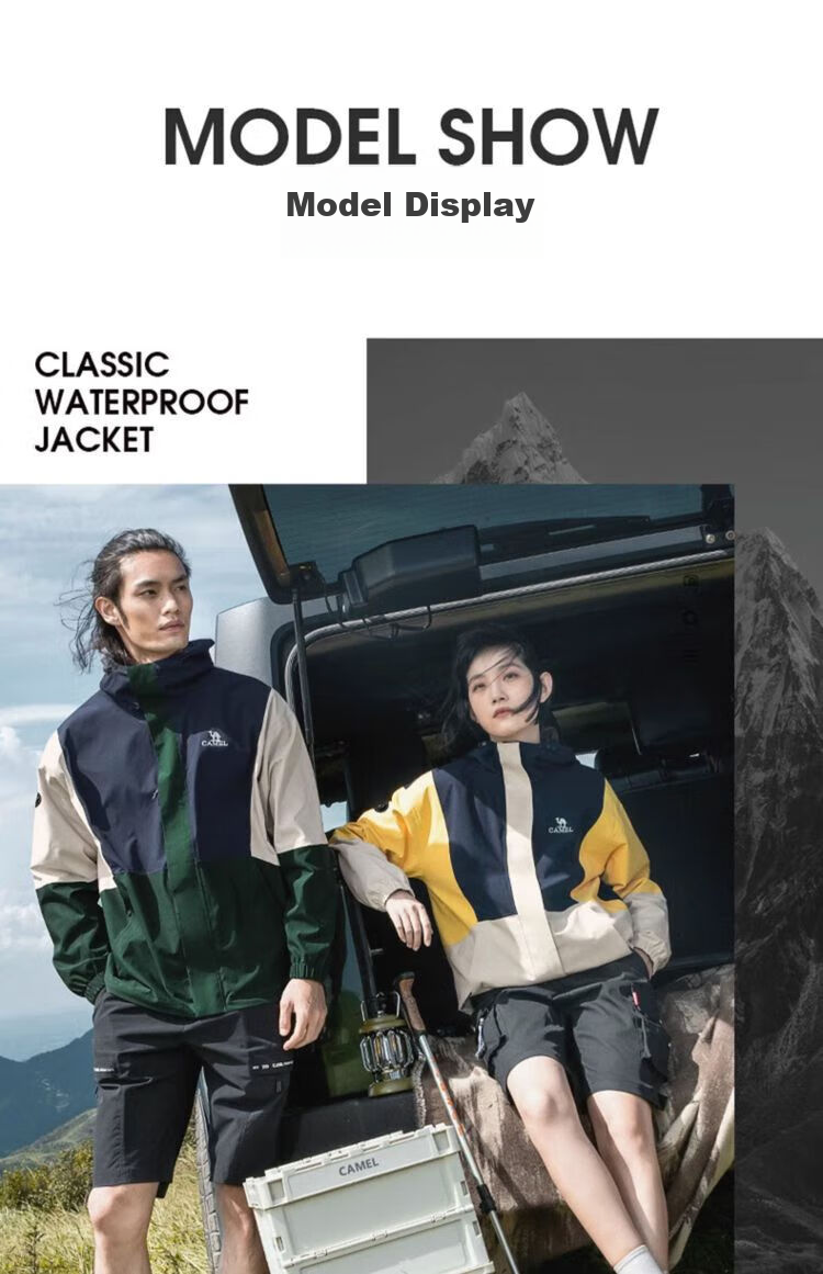 CAMEL Panda Three-Protection Windbreaker Jacket for Men And Women, Single Layer Spring And Autumn Coat, New Waterproof And Windproof Outdoor Hiking And Trekking Clothing for Tibet Travel 14