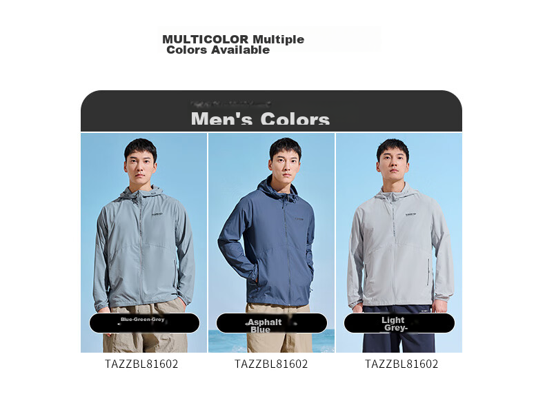 TOREAD Sun Protection Clothing, Spring And Summer Men's Outdoor Breathable UV Protection UPF50+ Water-Repellent Skin Coat TAZZCM81602 29