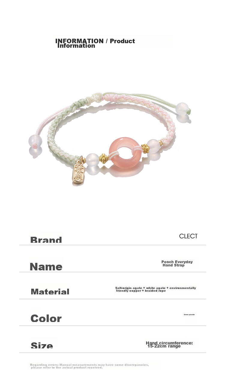 Clect Women's Bracelet with Peace Buckle, Agate Beaded Cord, Chinese Style Jewelry, Birthday Gift for Girlfriend 3