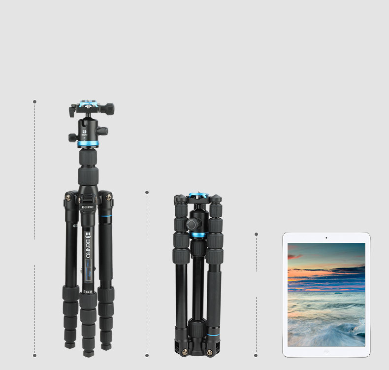 Benro Tripod IF28C+ DSLR Tripod Head Canon Nikon Camera Super Strong Carbon Fiber Foldable Convertible Monopod 5