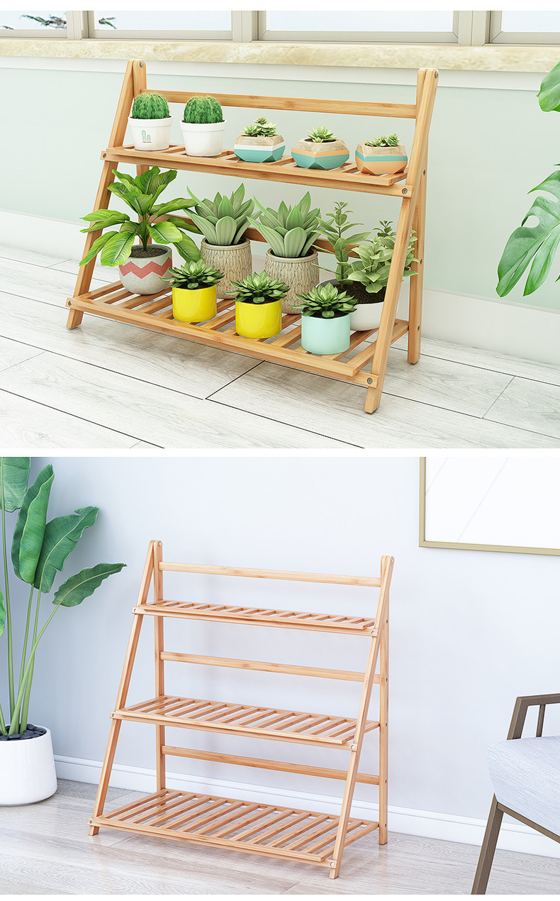 Yijia Flower Stand, Balcony Plant Rack, Multi-Layer Indoor Foldable Flower Stand, Home Simple Storage Rack, 3 Tiers 80 2
