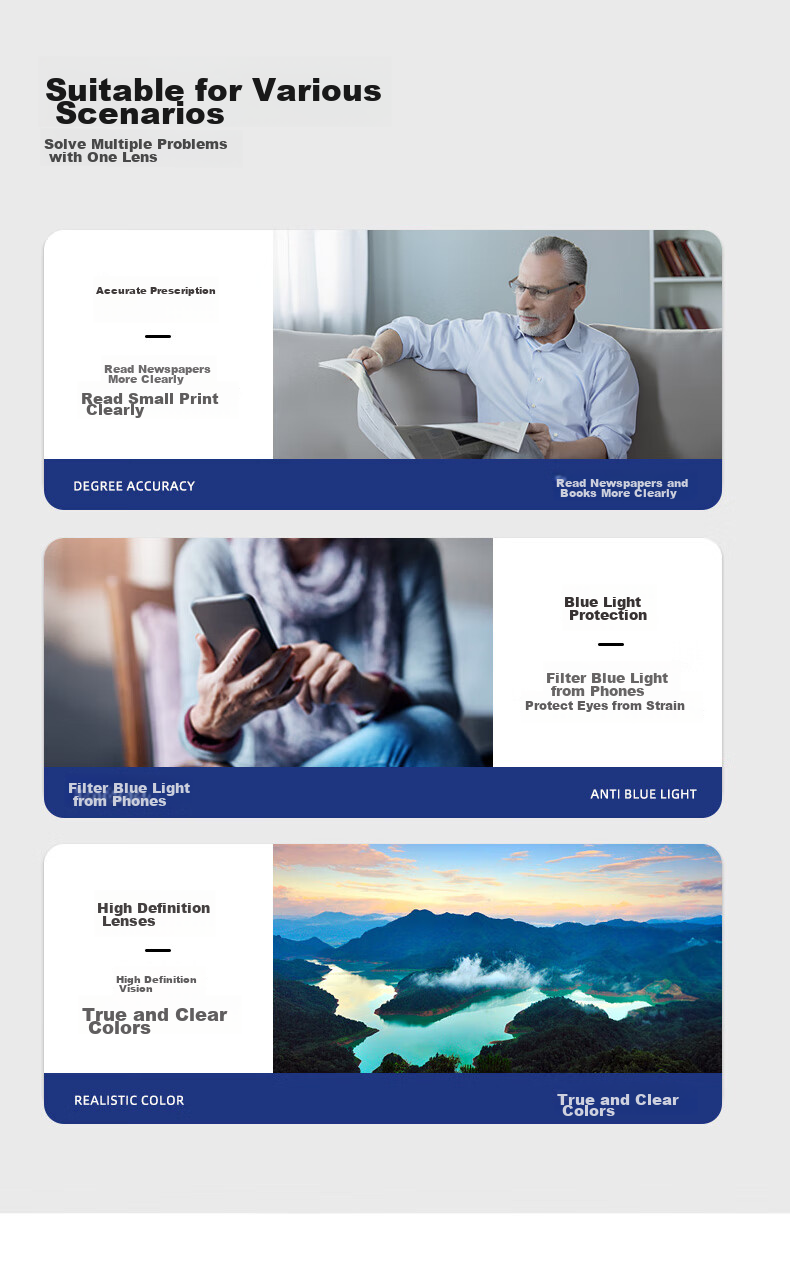 CAPONI Japanese Imported Photochromic Reading Glasses for Men, Smart Zoom Ultra-Light Semi-Rimless High-Definition Anti-Blue Light Pure Titanium Bifocal 9